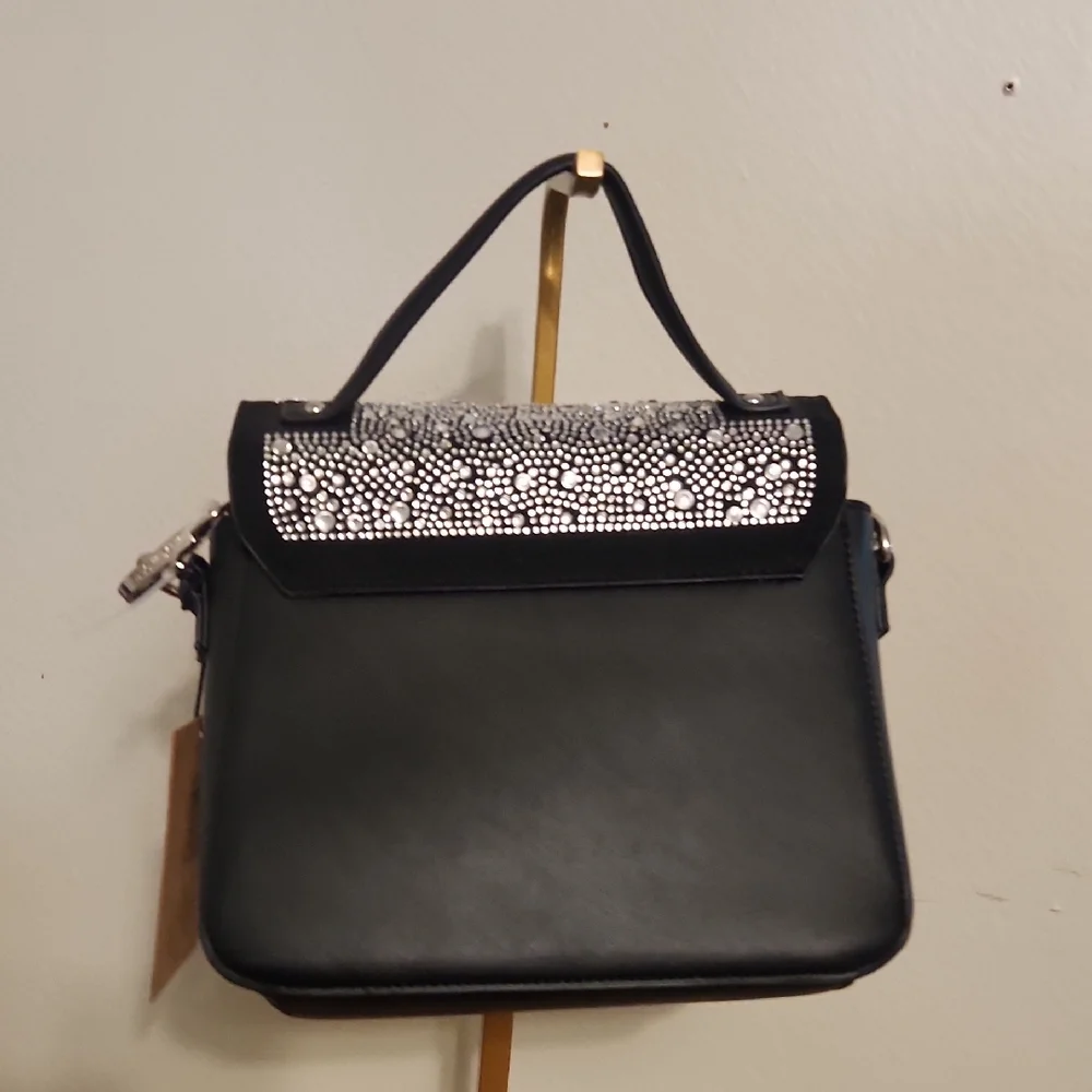 Steve Madden Black Crossbody Bag with Silver Accents NWT
